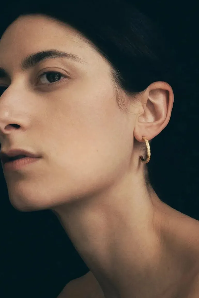 AGAVE HOOP EARRING GOLD