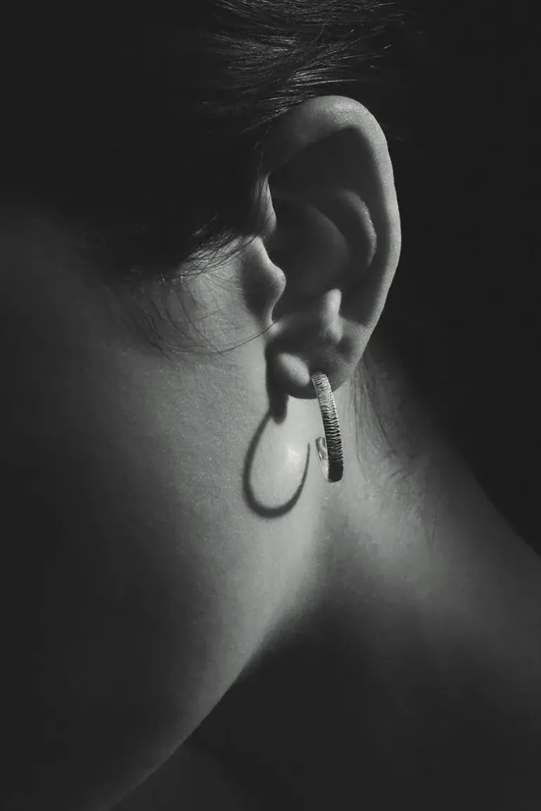 AGAVE HOOP EARRING SILVER