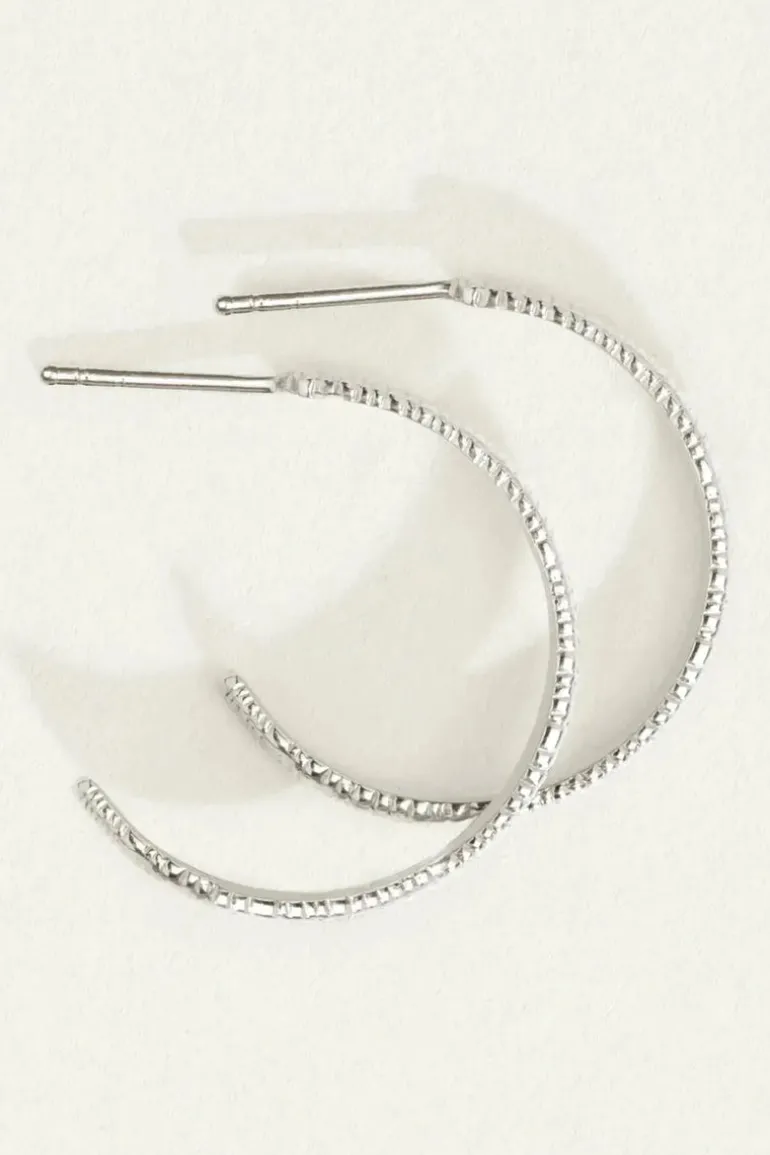 AGAVE HOOP EARRING SILVER