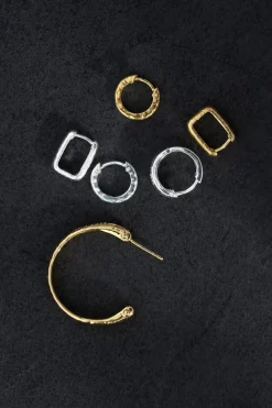 Alida Square Hoops Gold Vermeil