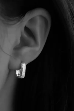 Alida Square Hoops Sterling Silver