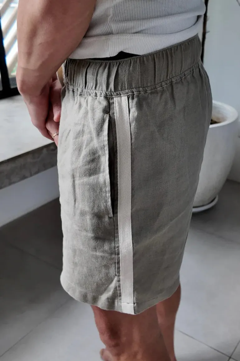 AMALFI STRIPE LINEN SHORT