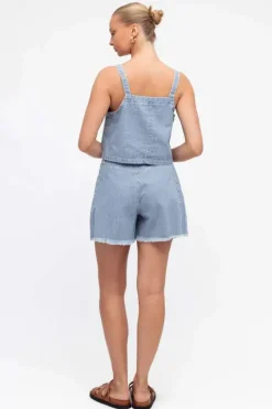 Amalfi Stripe Singlet Denim