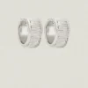 Arete Wide Huggies Sterling Silver
