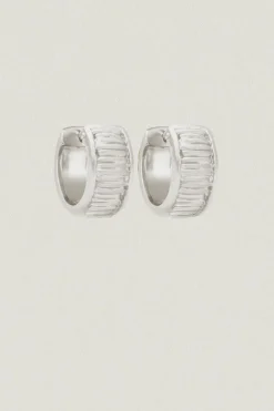 Arete Wide Huggies Sterling Silver
