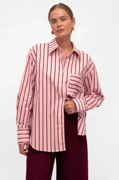 Azalea Stripe Shirt Pink/Red