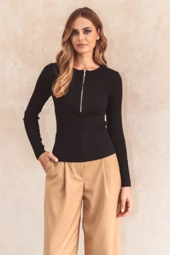 Bailey Zip up Knit Top