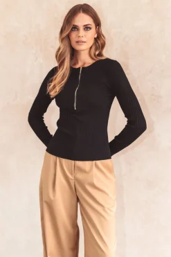 Bailey Zip up Knit Top