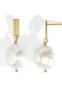 Baroque Pearl Earrings Gold