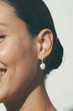 Baroque Pearl Earrings Silver
