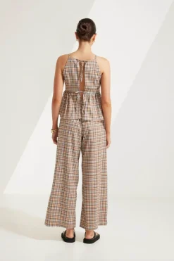 Baylor Check Peplum Top
