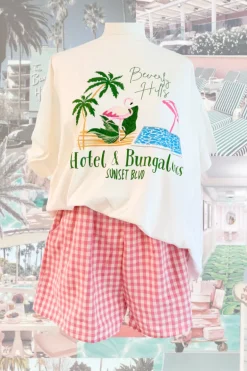 Beverley Hills Pink Gingham Shorts