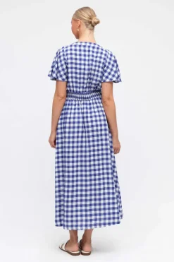 Blue Gingham Maxi Dress