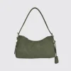 BRODY SHOULDER BAG - KHAKI SUEDE/GOLD