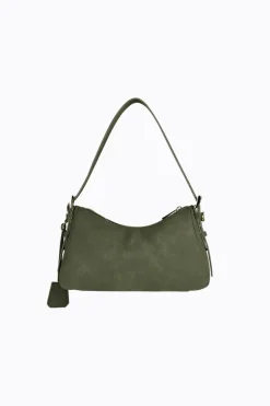 BRODY SHOULDER BAG - KHAKI SUEDE/GOLD