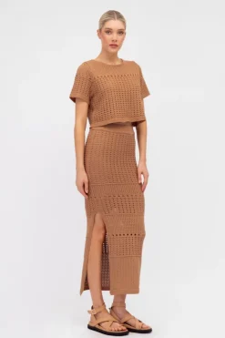 Carousel Knit Skirt Chocolate