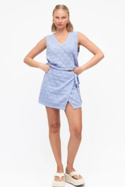 Chloe Crochet Skirt sky