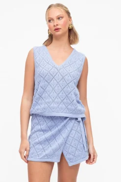 Chloe Crochet Skirt sky