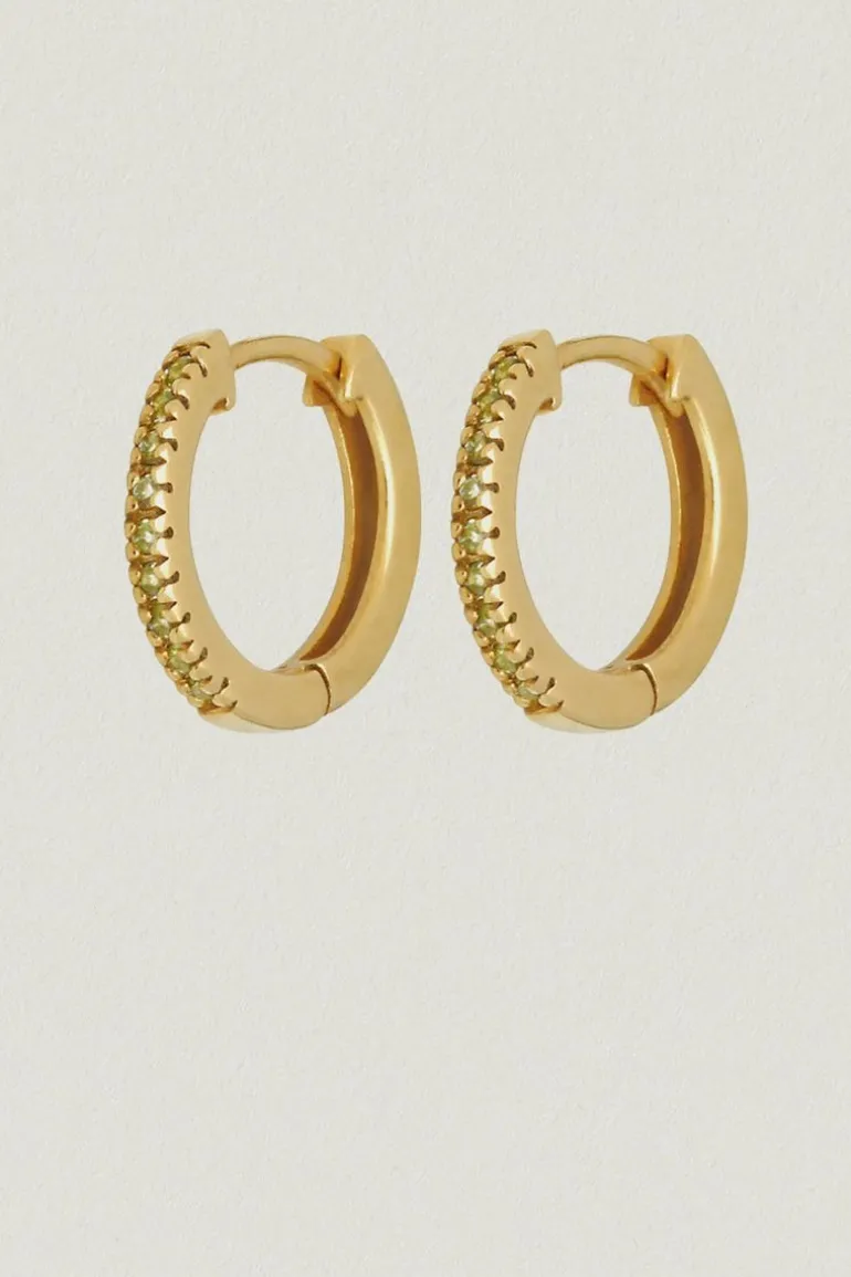 Chloe Huggies Peridot Gold