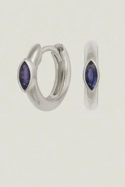 Chrysalis Earrings Sapphire Silver