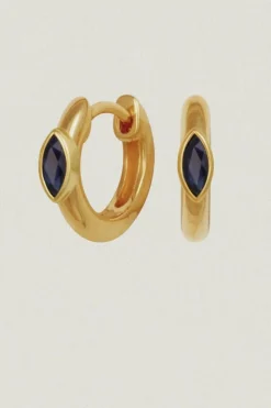 Chrysalis Earrings Sapphire Gold