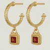 CILLA EARRING GOLD GARNET