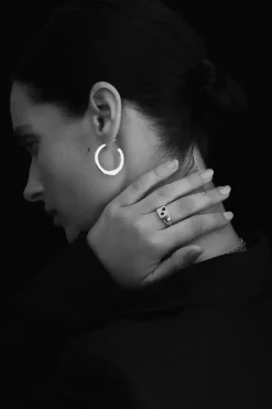 CIRCE HOOPS MEDIUM SILVER