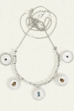 DENARII STATEMENT NECKLACE SILVER