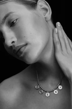 DENARII STATEMENT NECKLACE SILVER
