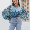 Dreams Blouse Moroccan Tile Blue