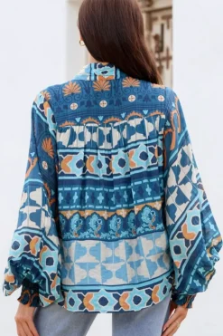 Dreams Blouse Moroccan Tile Blue
