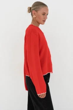Eldora Red Knit Cardi
