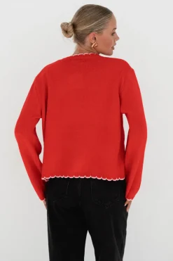 Eldora Red Knit Cardi