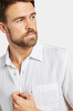 Hampton Linen S/S Shirt White