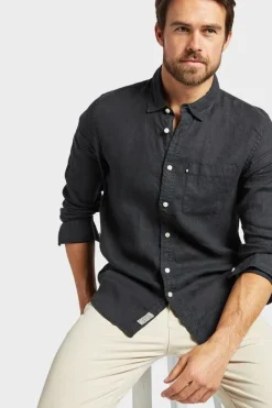 Hampton Linen L/S Shirt Black