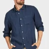 Hampton Linen L/S Shirt Navy
