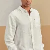 Hampton Linen L/S Shirt White