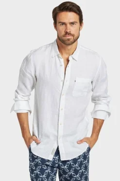 Hampton Linen L/S Shirt White