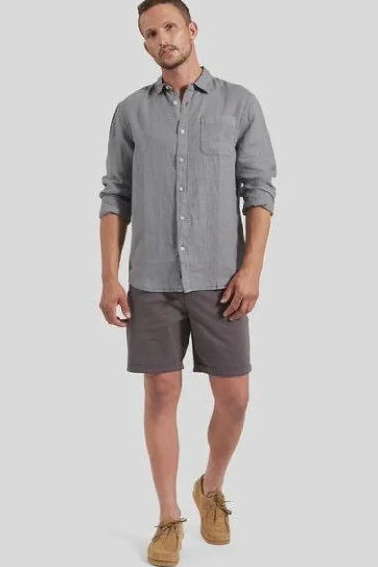 Hampton Linen Shirt Gunsmoke MENS