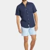 Hampton Linen S/S Shirt Navy