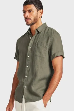 Hampton Linen S/S Shirt Smoke Pine