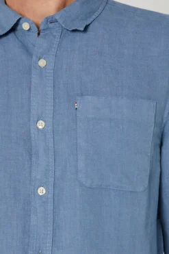 Hampton L/S Linen Shirt Blue Horizon