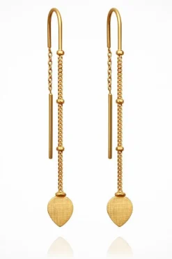 Hanging Lotus Earring Gold