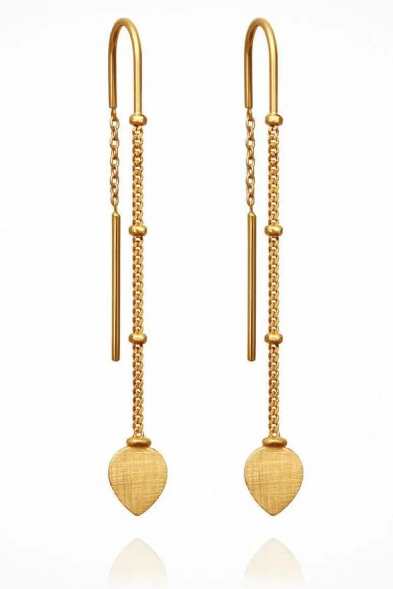 Hanging Lotus Earring Gold