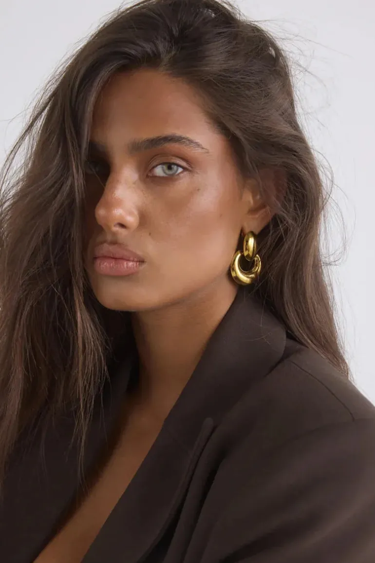 HATTIE EARRINGS GOLD .