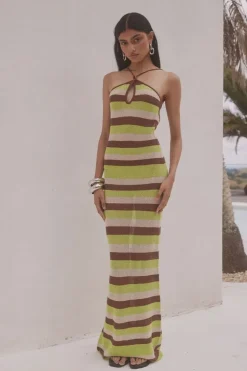 HAZEL MAXI DRESS LIME MULTI