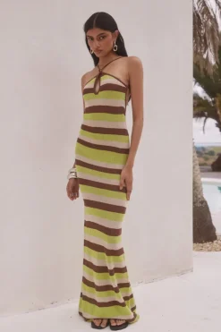 HAZEL MAXI DRESS LIME MULTI