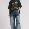 Jackson Mid Waist Wide Leg Denim Jeans - Blue Thunder