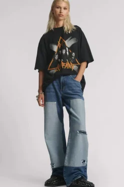 Jackson Mid Waist Wide Leg Denim Jeans - Blue Thunder