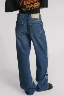Jackson Mid Waist Wide Leg Denim Jeans - Blue Thunder